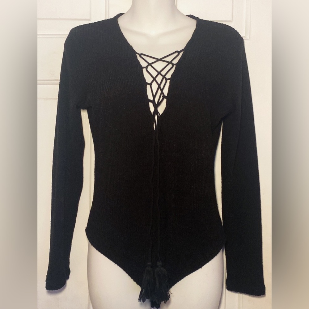 Knit Lace Up Bodysuit